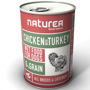NATUREA Grain Free CHICKEN WITH TURKEY - kurczak i indyk - bezzbożowa mokra karma dla psów i szczeniąt  400 g