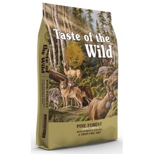 TASTE OF THE WILD PINE FOREST 12,2 kg - Bezzbożowa karma z dziczyzną i warzywami strączkowymi dla szczeniaków i psów dorosłych.