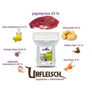 Dr.BERG Urfleisch jagnięcina z ziemniakami - karma sucha dla psów dorosłych 1 kg