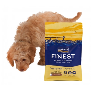 FISH4DOGS Finest Complete Puppy Food 12kg (6+6) - Karma z Białej Ryby Oceanicznej dla Szczeniąt/Rasy Duże