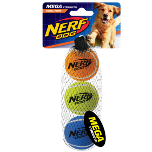 NERF DOG Medium SQUEAK TENNIS BALLS – Piłka tenisowa piszcząca dla psa / 3 szt.