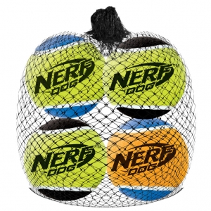 NERF DOG X-Small SQUEAK TENNIS BALLS – Piłka tenisowa piszcząca dla psa / 4 szt.