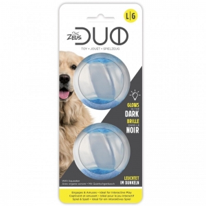 ZEUS DUO BALL LED 6,3 cm – Piłka dla psa świecąca w ciemności z piszczącym dźwiękiem, 2 szt./op.