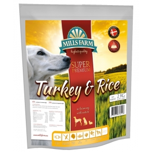 MILLS FARM TURKEY & RICE 2 kg – Karma Super Premium z indykiem i ryżem dla dorosłych psów wszystkich ras