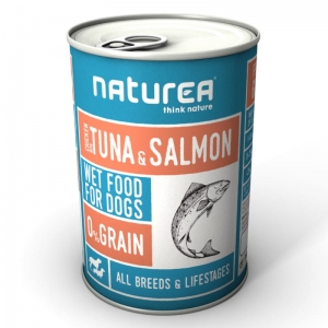 NATUREA Grain Free CHICKEN WITH TUNA & SALMON 400 g - kurczak, tuńczyk i łosoś-  bezzbożowa mokra karma dla psów i szczeniąt