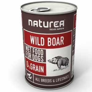 NATUREA Grain Free WILD BOAR – dzik 400 g - bezzbożowa mokra karma dla psów i szczeniąt