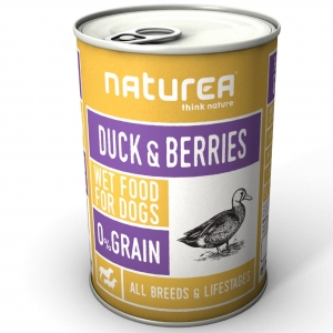 NATUREA Grain Free DUCK AND BERRIES – kaczka z jagodami 400 g - bezzbożowa mokra karma dla psów i szczeniąt