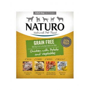 NATURO GRAIN FREE ADULT DOG TACKA 400 g – Kurczak z ziemniakami i warzywami