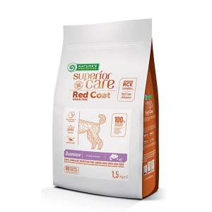 NATURE'S PROTECTION SC RED COAT Grain Free Salmon & Krill Junior Small Breeds 1,5 kg