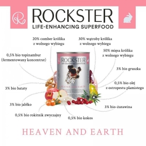 ROCKSTER Heaven and Earth - królik z wolnego wybiegu - karma mokra dla psa 400 g