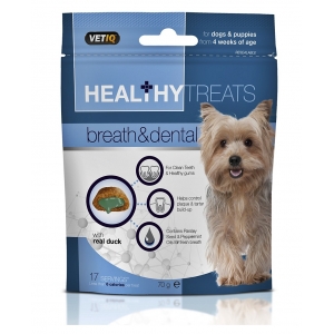 VETIQ Healthy Treats Breath & Dental For Dogs 70 g - Przysmaki dla szczeniąt i psów Świeży oddech i zdrowe zęby